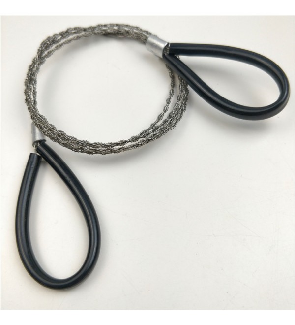 Camping survival stainless steel wire saw holster pull ring does not hurt the hand life-saving saw 360-degree rotation outdoor survival tool
