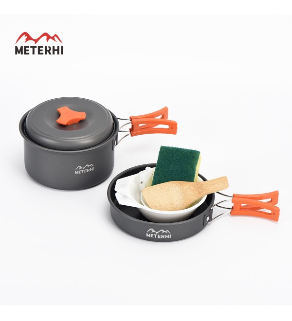 Meterhi 1-2 persons camping tableware outdoor cooking set camping cookware travel tableware MCP-1002