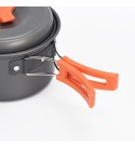 Meterhi 2-3 Person Outdoor Camping Portable Tableware Kettle Fry Pan Pot Cooking Travel Picnic Set